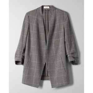 Babaton dark gray and blue plaid blazer - amazing condition!